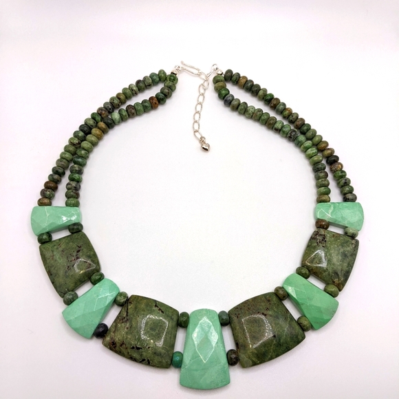 Green Opal and Variscite Gemstone Necklace Jay King - Picture 6 of 12